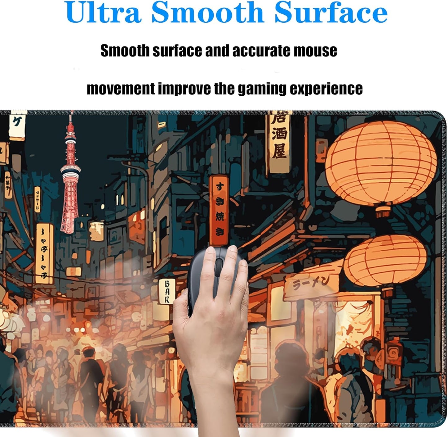 Japanese Street Gaming Mouse Pad Large Anime Mouse Pad Mat Desk Pad 31.5 X 11.8