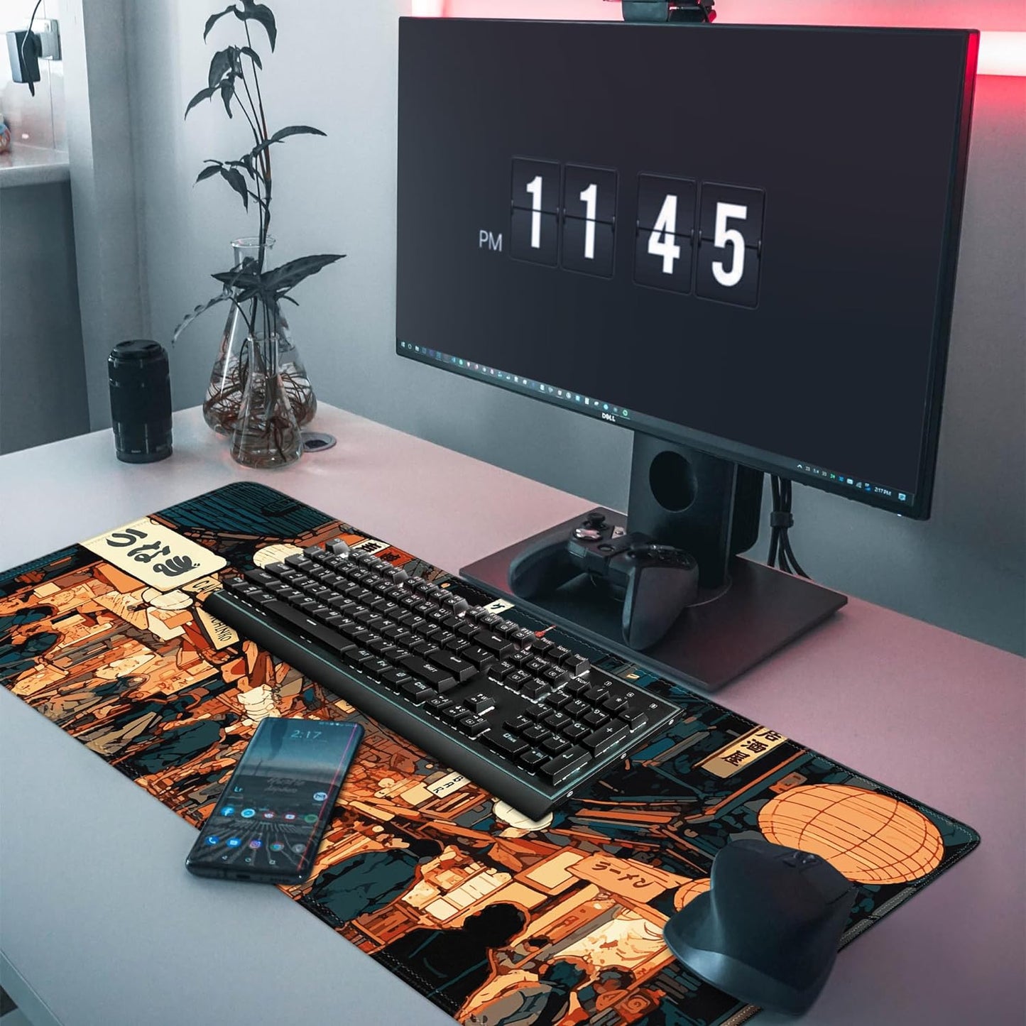 Japanese Street Gaming Mouse Pad Large Anime Mouse Pad Mat Desk Pad 31.5 X 11.8