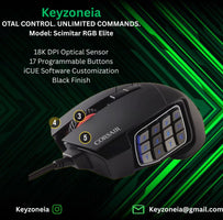 Scimitar RGB Elite – 18K DPI, 17 Buttons, iCUE, Black