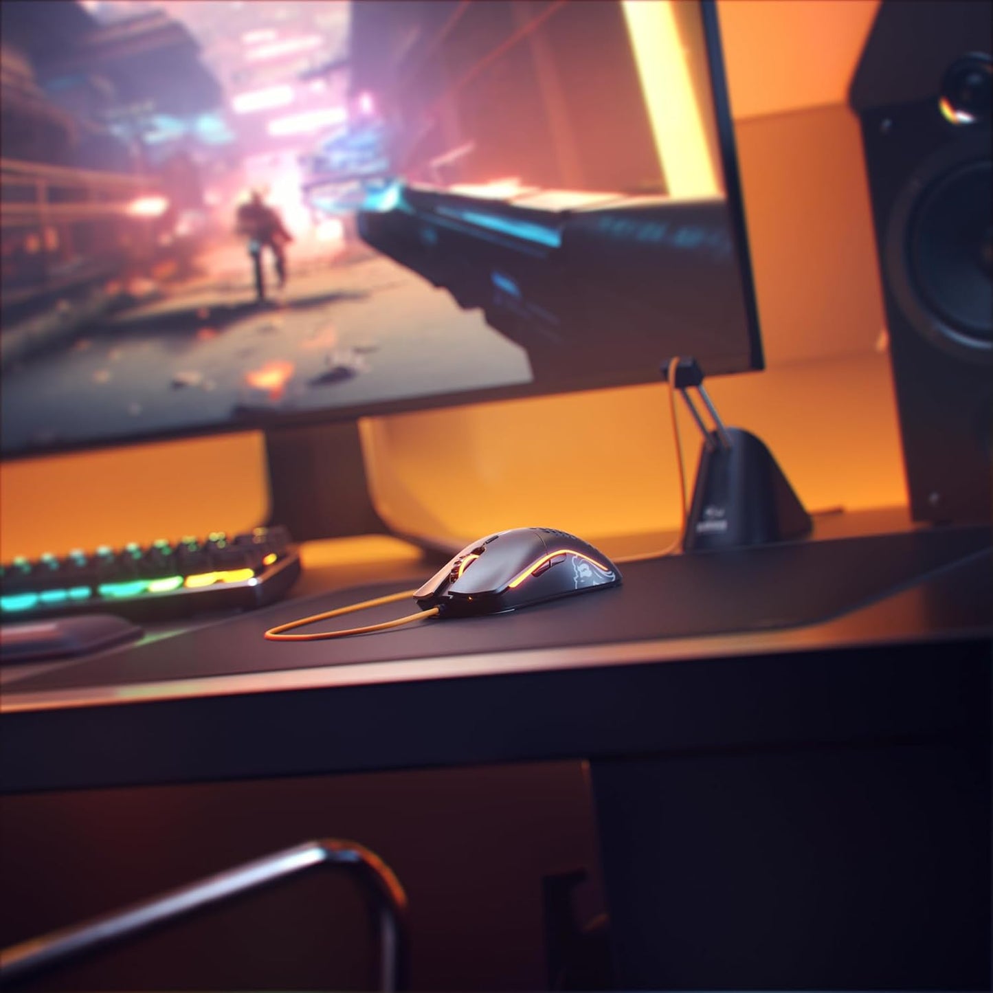 Model O Wired Gaming Mouse 67G Superlight Honeycomb Design, RGB, Pixart 3360 Sensor, Omron Switches, Ambidextrous - Matte Black
