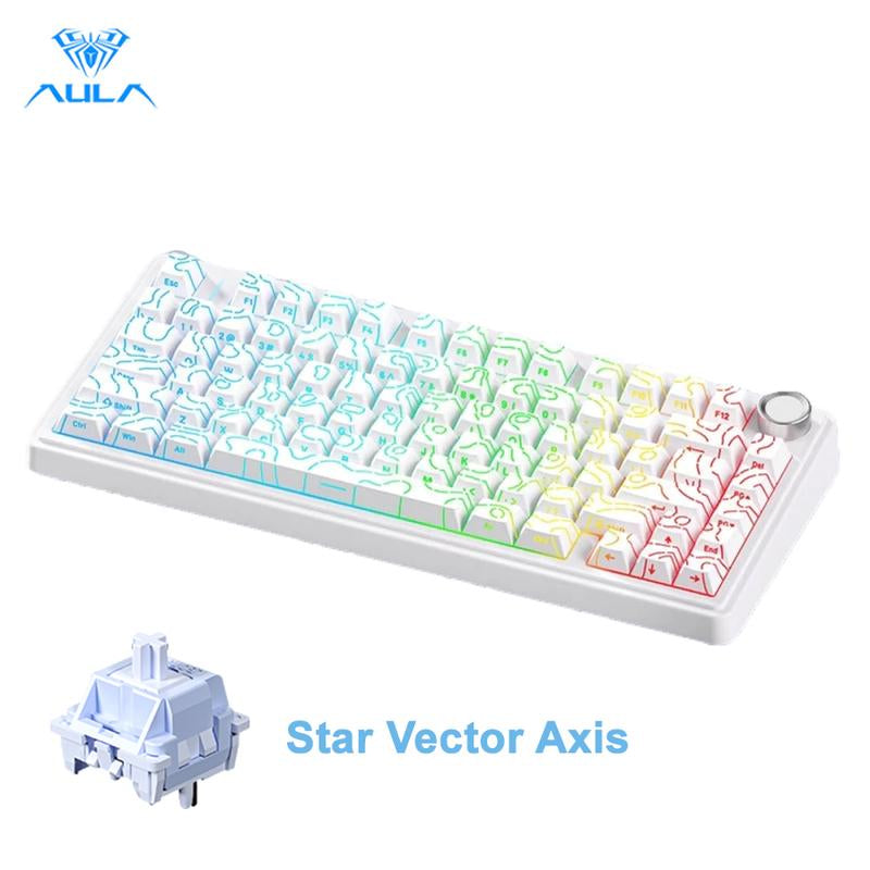 AULA F75 Pro Mechanical Keyboard RGB Backlit 2.4G Wireless Bluetooth Hot-Swappable Gaming Keyboard for Gamers Gaming PC Accessories Gasket Custom Creamy Keyboard Tiktokshopbacktoschool