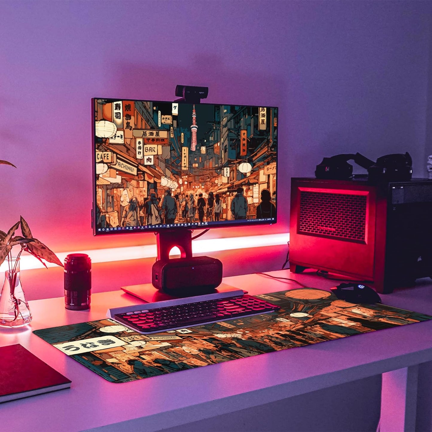 Japanese Street Gaming Mouse Pad Large Anime Mouse Pad Mat Desk Pad 31.5 X 11.8
