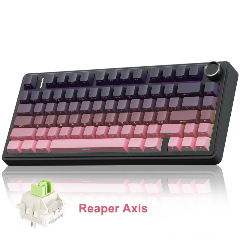 AULA F75 Pro Mechanical Keyboard RGB Backlit 2.4G Wireless Bluetooth Hot-Swappable Gaming Keyboard for Gamers Gaming PC Accessories Gasket Custom Creamy Keyboard Tiktokshopbacktoschool