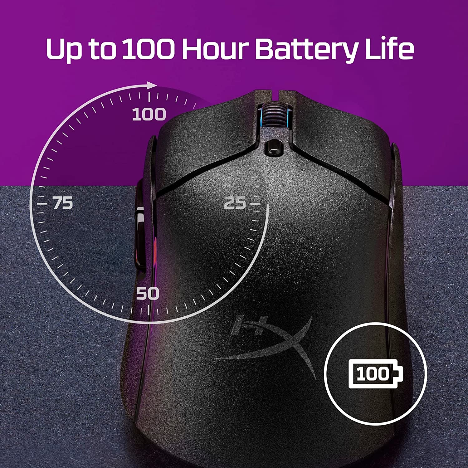 Pulsefire Haste 2 – Wireless Gaming Mouse- Ultra Lightweight, 61G, 100 Hour Battery Life, Dual Wireless Connectivity, Precision Sensor - Black