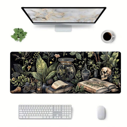 Dark Academia Pattern Mouse Pad, 1 Count Rectangle Gaming Mouse Pad, Mouse Mat, Non-Slip Rubber Base Desk Mat for Gaming & Office & Workspace, Office Accessories, Desktop Accessory, Gaming Mousepad
