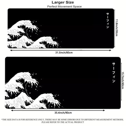 Wave Pattern Mouse Pad, 1 Count Anti-Slip Rubber Base Mouse Pad, Large Gaming Mouse Pad, Office Accessories