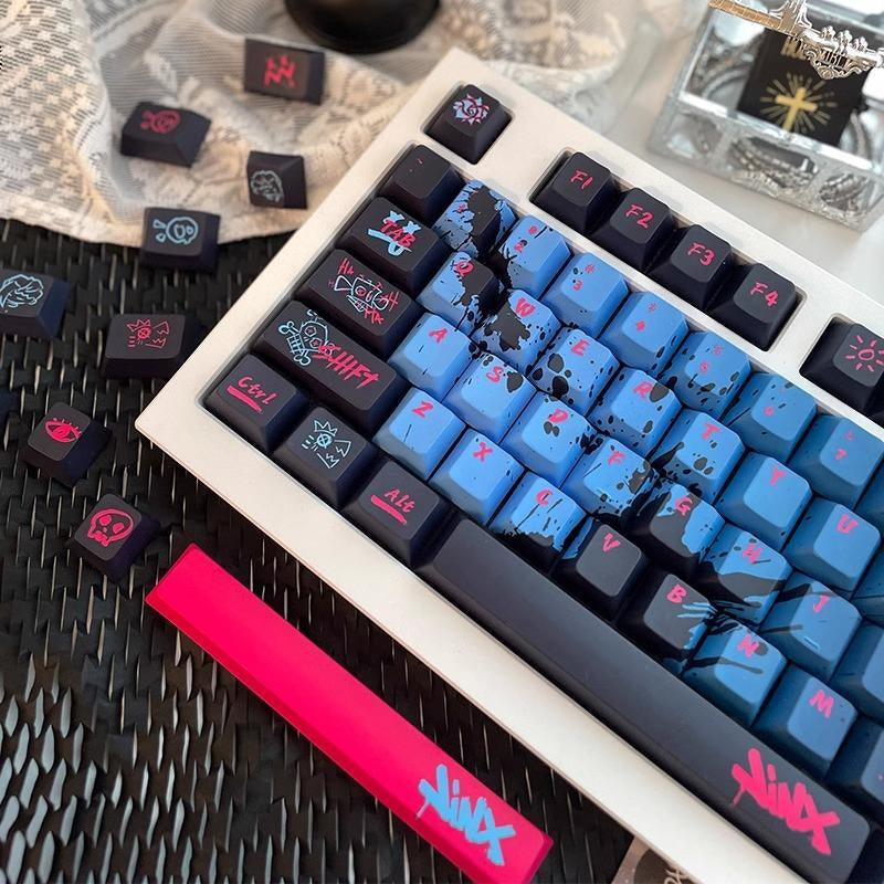 Graffiti Theme Keycap, PBT Keyboard Keycap, Personality Game Esports LOL Battle of the Two Cities Tuya 60 87 98, 135 Keys OEM Height Material