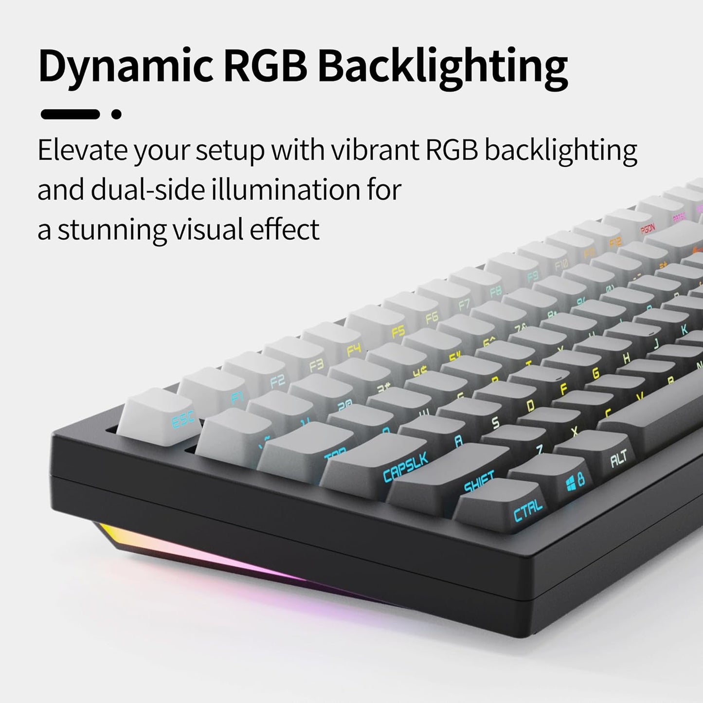 ZH870 Wireless Mechanical Gaming Keyboard,80% Black Custom Creamy Sound Keyboard with Shine through PBT Keycaps,Pre-Lubed Linear Switches,Hot-Swappable,Rgb Backlit,2.4Ghz/Usb-C/Bt5.0