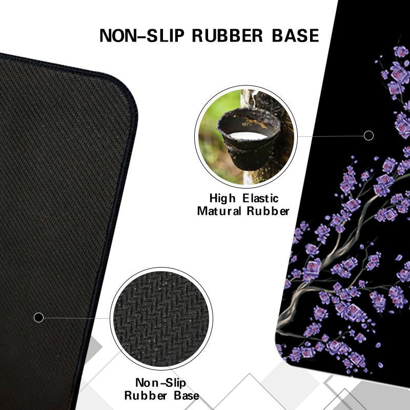 Cherry Blossoms Pattern Mouse Pad, 1 Count Extended Large Mouse Mat, Desk Pad, Stitched Edges Keyboard Pad, Non-Slip Rubber Base Gaming Mouse Pad, Office Accessories