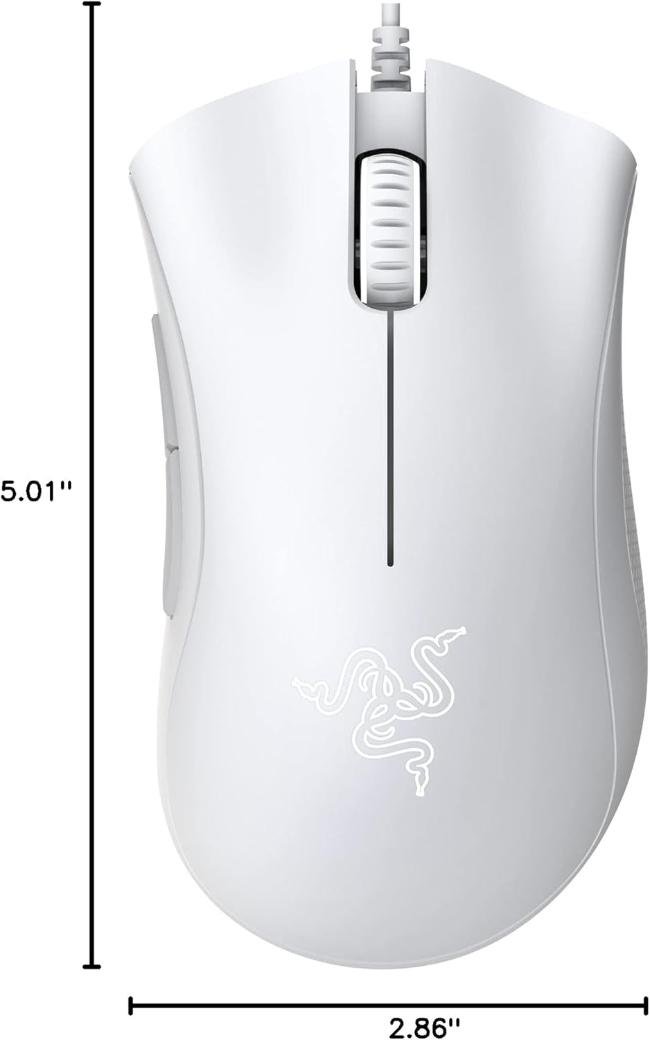 Deathadder Essential Gaming Mouse: 6400 DPI Optical Sensor - 5 Programmable Buttons - Mechanical Switches - Rubber Side Grips - Mercury White