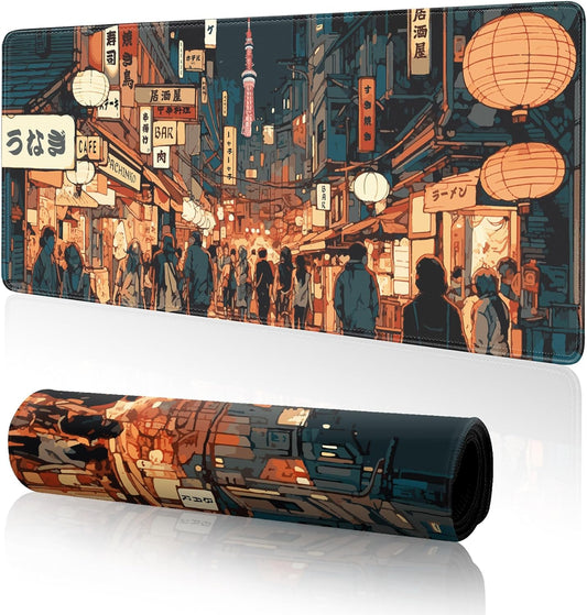 Japanese Street Gaming Mouse Pad Large Anime Mouse Pad Mat Desk Pad 31.5 X 11.8