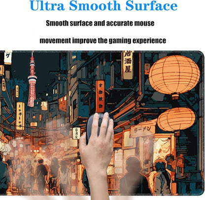 Japanese Street Gaming Mouse Pad Large Anime Mouse Pad Mat Desk Pad 31.5 X 11.8