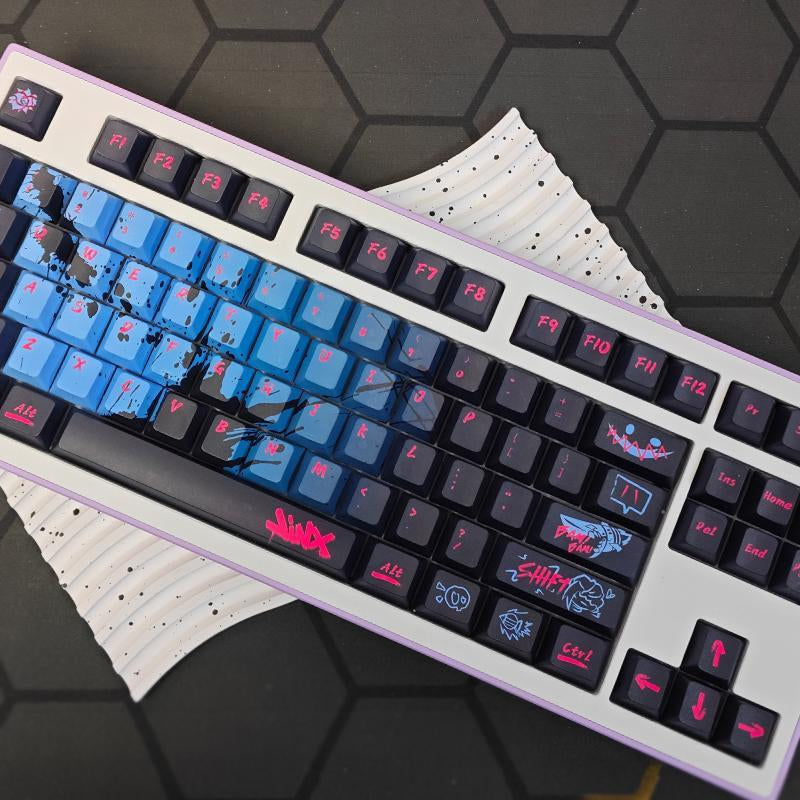 Graffiti Theme Keycap, PBT Keyboard Keycap, Personality Game Esports LOL Battle of the Two Cities Tuya 60 87 98, 135 Keys OEM Height Material