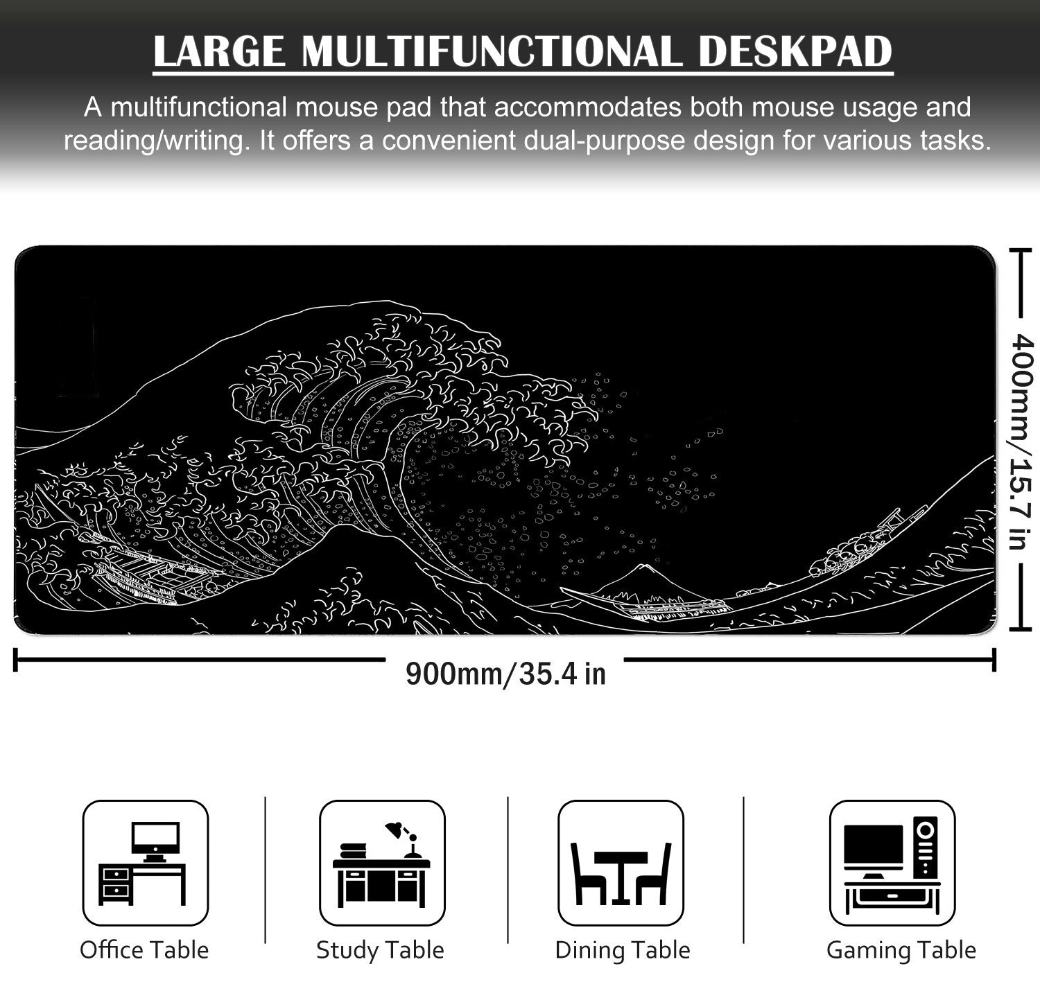 Extra Large Gaming Extended XL Mouse Pad with Free USB Light, 900 X 400 X 3 MM