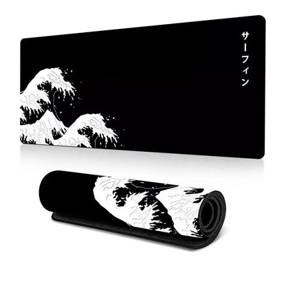 Wave Pattern Mouse Pad, 1 Count Anti-Slip Rubber Base Mouse Pad, Large Gaming Mouse Pad, Office Accessories