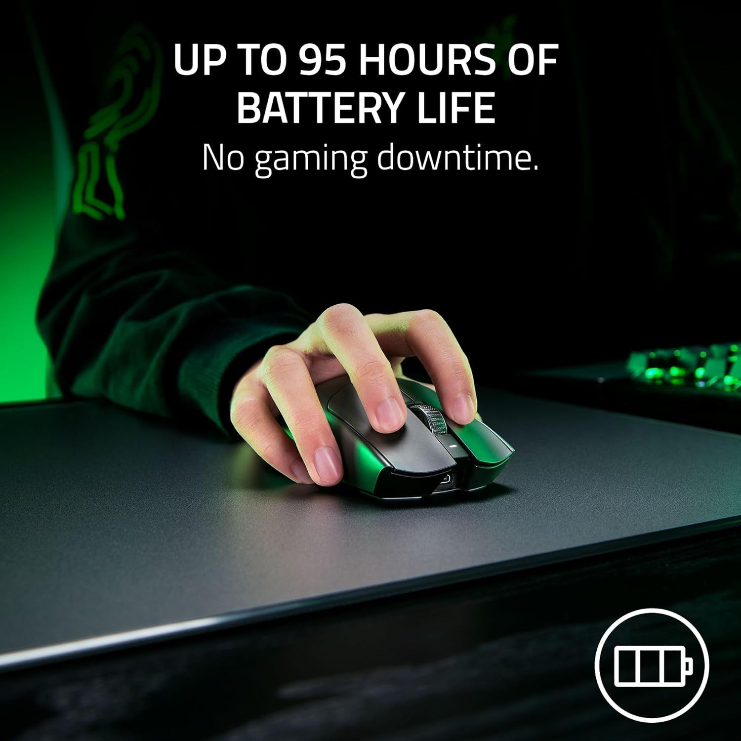 Viper V3 Pro Wireless Esports Gaming Mouse: Symmetrical - 54G Lightweight - 8K Polling - 35K DPI Optical Sensor - Gen3 Optical Switches - 8 Programmable Buttons - 95 Hr Battery - Black