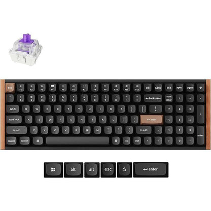 Keychron K4 HE 96% Wireless RGB Hall Effect Keyboard, Gateron Double-Rail Magnetic Switch, Rapid Trigger & Adjustable Actuation, QMK, 2.4Ghz & BT 5.2, for Mac/Windows/Linux, Aluminum-Wood Frame, Black