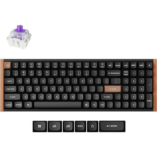 Keychron K4 HE 96% Wireless RGB Hall Effect Keyboard, Gateron Double-Rail Magnetic Switch, Rapid Trigger & Adjustable Actuation, QMK, 2.4Ghz & BT 5.2, for Mac/Windows/Linux, Aluminum-Wood Frame, Black