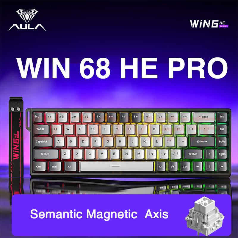 [New]Aula WIN68/WIN60 HE Magnetic Keyboard with Adjustable Actuation, Hall Effect Keyboard with 0.3Ms Latency, 65% Wired Compact Keyboard, 8000 Hz Polling Rate, Hot-Swap College School Supplies Tiktokshopbacktoschool