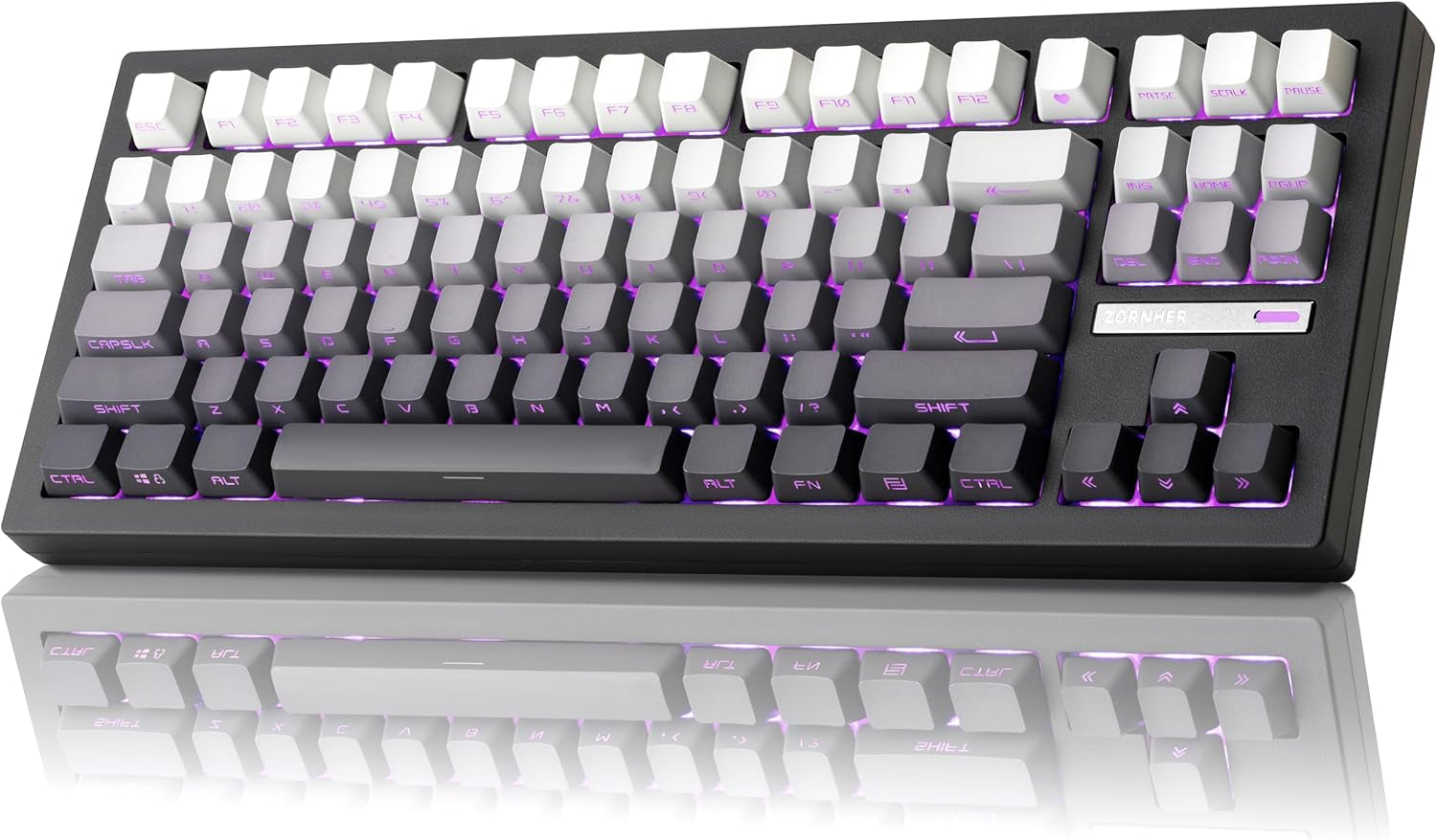 ZH870 Wireless Mechanical Gaming Keyboard,80% Black Custom Creamy Sound Keyboard with Shine through PBT Keycaps,Pre-Lubed Linear Switches,Hot-Swappable,Rgb Backlit,2.4Ghz/Usb-C/Bt5.0