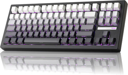 ZH870 Wireless Mechanical Gaming Keyboard,80% Black Custom Creamy Sound Keyboard with Shine through PBT Keycaps,Pre-Lubed Linear Switches,Hot-Swappable,Rgb Backlit,2.4Ghz/Usb-C/Bt5.0