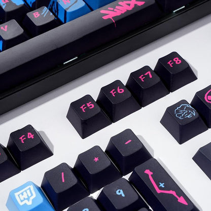 Graffiti Theme Keycap, PBT Keyboard Keycap, Personality Game Esports LOL Battle of the Two Cities Tuya 60 87 98, 135 Keys OEM Height Material