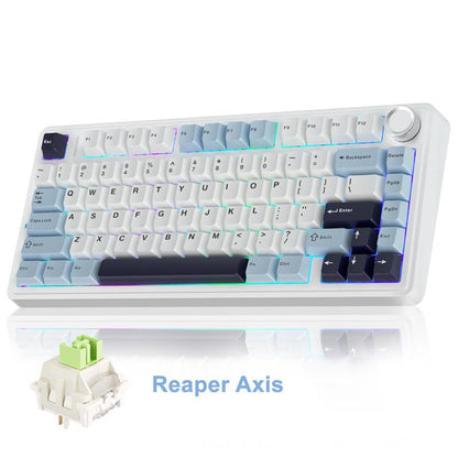 Official AULA F75 75% Wireless Mechanical Gaming Keyboard with Hot Swappable Tri-Mode USB Charging Keyboard RGB Rainbow Backlight Knob Control Gaming Cream Keyboard Budget Keyboard Bluetooth Office PC Accessories Dealsforyoudays Back School Supplies