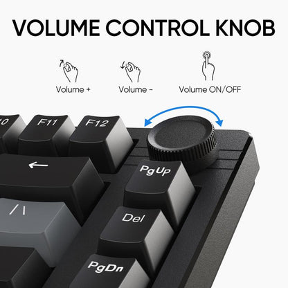 ARZOPA 75% Mechanical Gaming Keyboard Wired, RGB Backlit 81 Keys Compact Mechanical Keyboard Socket Dedicated Red Switch Gasket Mount Keyboard Knob Volume Control Linear Sound Absorbing Pads for Game and Office, Suitable for Windows Laptop PC Mac