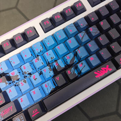Graffiti Theme Keycap, PBT Keyboard Keycap, Personality Game Esports LOL Battle of the Two Cities Tuya 60 87 98, 135 Keys OEM Height Material