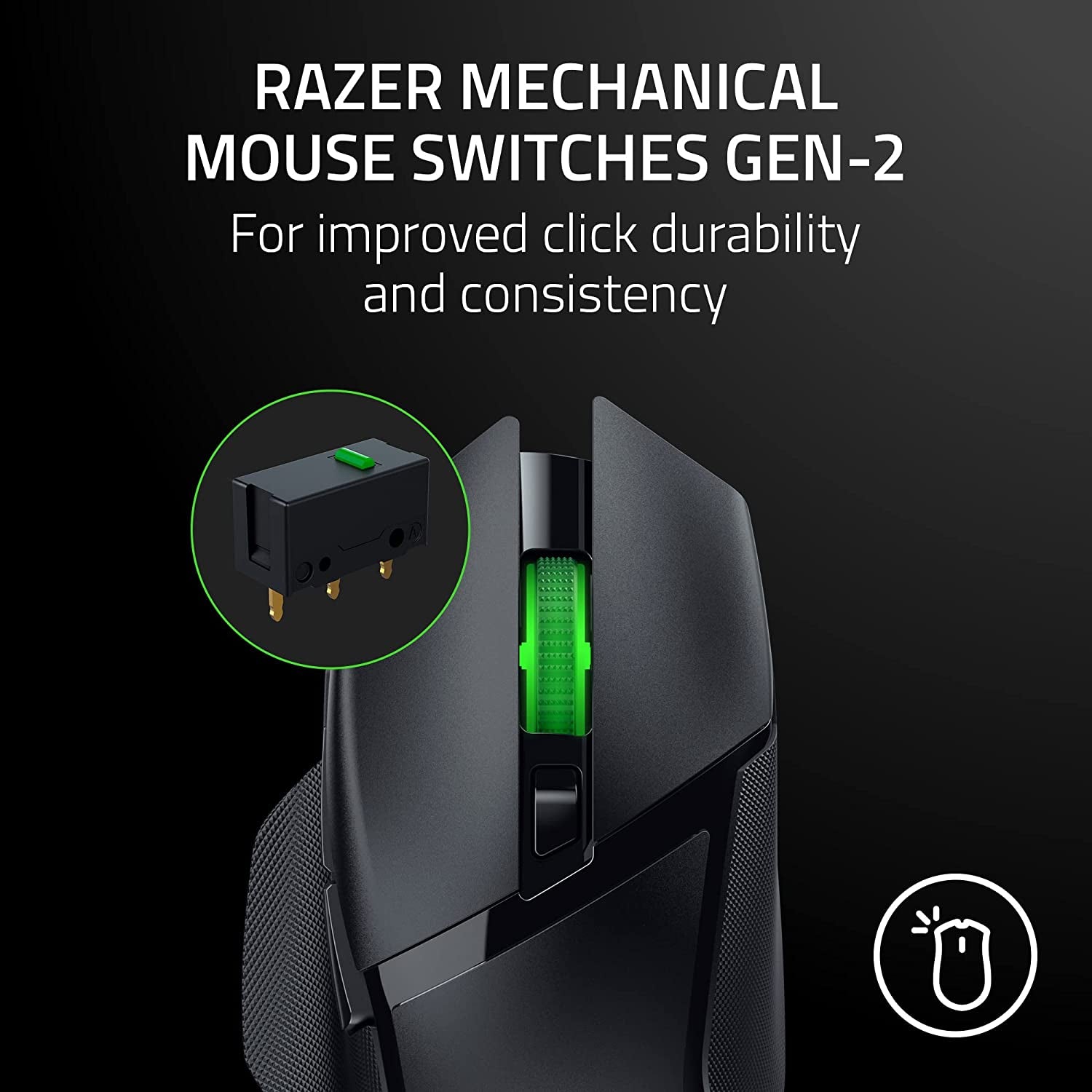 Basilisk V3 X Hyperspeed Customizable Wireless Gaming Mouse: Mechanical Switches Gen-2-5G Advanced 18K Optical Sensor - Chroma RGB 9 Programmable Controls 535 Hr Battery Classic Black