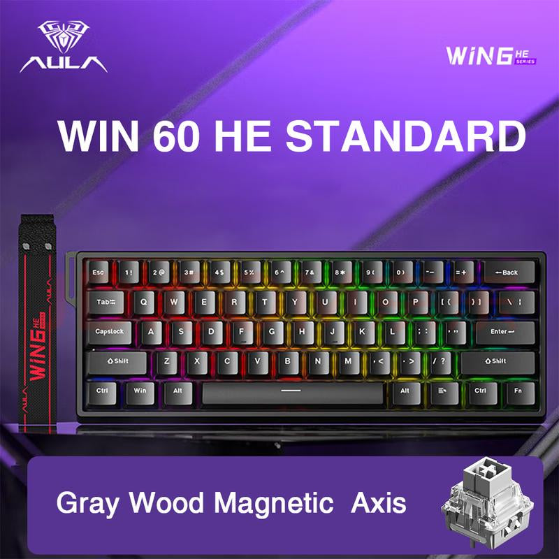 [New]Aula WIN68/WIN60 HE Magnetic Keyboard with Adjustable Actuation, Hall Effect Keyboard with 0.3Ms Latency, 65% Wired Compact Keyboard, 8000 Hz Polling Rate, Hot-Swap College School Supplies Tiktokshopbacktoschool