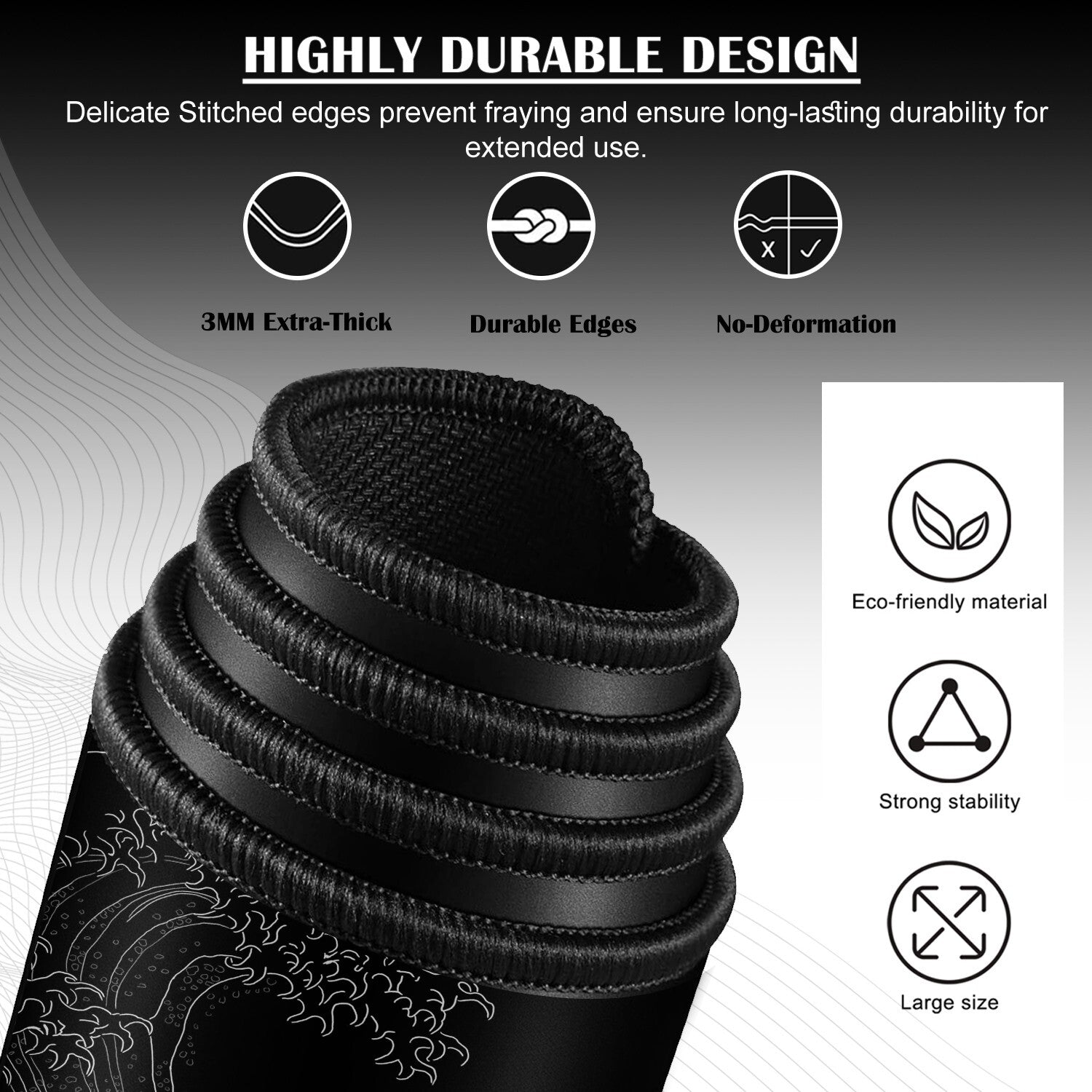 Extra Large Gaming Extended XL Mouse Pad with Free USB Light, 900 X 400 X 3 MM