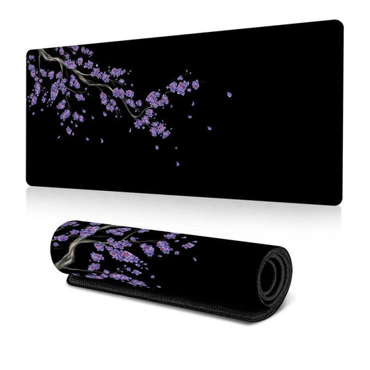 Cherry Blossoms Pattern Mouse Pad, 1 Count Extended Large Mouse Mat, Desk Pad, Stitched Edges Keyboard Pad, Non-Slip Rubber Base Gaming Mouse Pad, Office Accessories