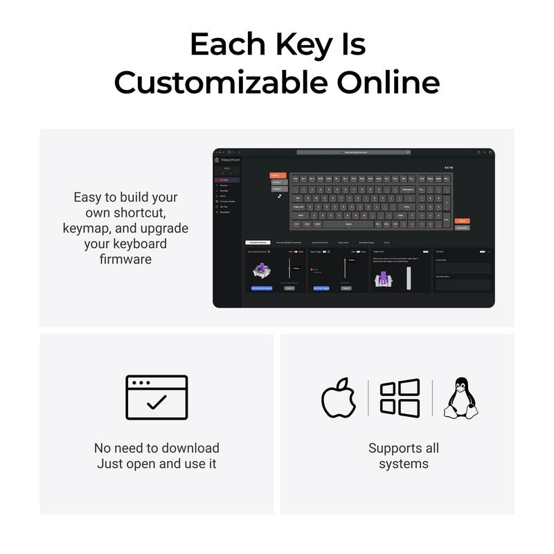 Keychron K4 HE 96% Wireless RGB Hall Effect Keyboard, Gateron Double-Rail Magnetic Switch, Rapid Trigger & Adjustable Actuation, QMK, 2.4Ghz & BT 5.2, for Mac/Windows/Linux, Aluminum-Wood Frame, Black