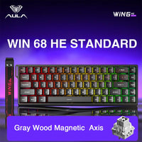 [New]Aula WIN68/WIN60 HE Magnetic Keyboard with Adjustable Actuation, Hall Effect Keyboard with 0.3Ms Latency, 65% Wired Compact Keyboard, 8000 Hz Polling Rate, Hot-Swap College School Supplies Tiktokshopbacktoschool