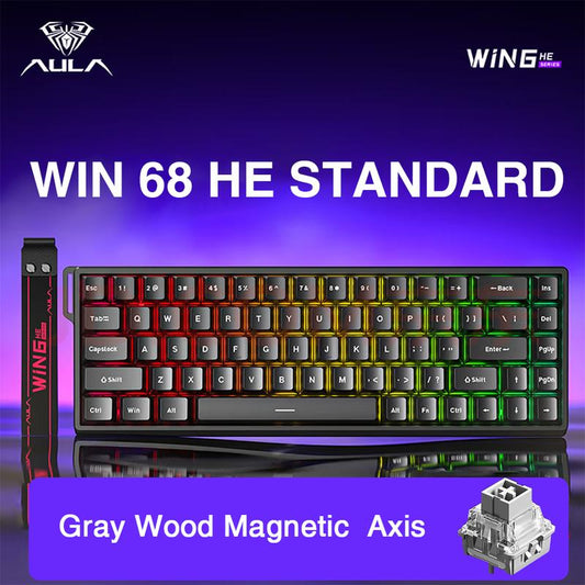 [New]Aula WIN68/WIN60 HE Magnetic Keyboard with Adjustable Actuation, Hall Effect Keyboard with 0.3Ms Latency, 65% Wired Compact Keyboard, 8000 Hz Polling Rate, Hot-Swap College School Supplies Tiktokshopbacktoschool