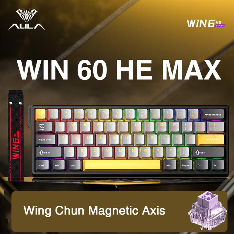 [New]Aula WIN68/WIN60 HE Magnetic Keyboard with Adjustable Actuation, Hall Effect Keyboard with 0.3Ms Latency, 65% Wired Compact Keyboard, 8000 Hz Polling Rate, Hot-Swap College School Supplies Tiktokshopbacktoschool