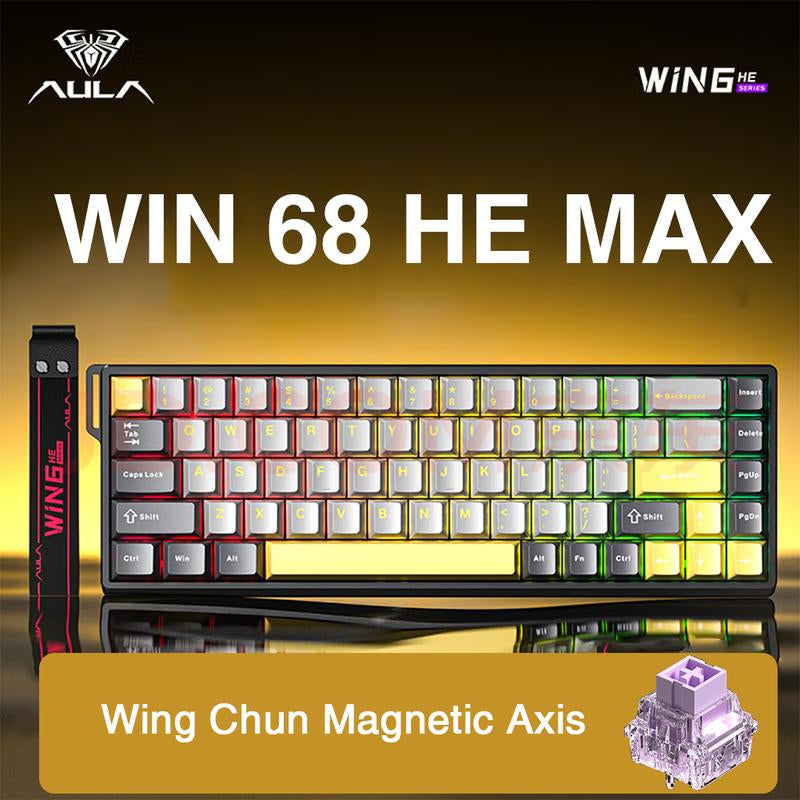 [New]Aula WIN68/WIN60 HE Magnetic Keyboard with Adjustable Actuation, Hall Effect Keyboard with 0.3Ms Latency, 65% Wired Compact Keyboard, 8000 Hz Polling Rate, Hot-Swap College School Supplies Tiktokshopbacktoschool