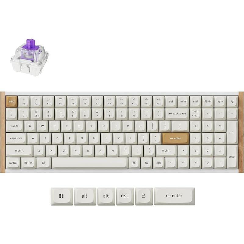 Keychron K4 HE 96% Wireless RGB Hall Effect Keyboard, Gateron Double-Rail Magnetic Switch, Rapid Trigger & Adjustable Actuation, QMK, 2.4Ghz & BT 5.2, for Mac/Windows/Linux, Aluminum-Wood Frame, Black