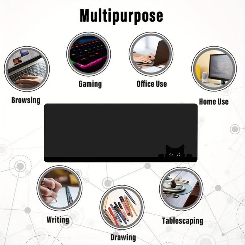 Cute Cat Pattern Mouse Pad, 1 Count Large Gaming Mouse Mat, Non-Slip Rubber Base Mousepad, Keyboard Mat, Desk Pad for Home Office, Desk Accessories