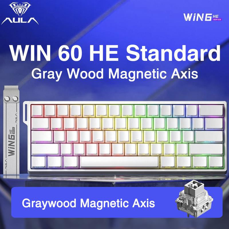 [New]Aula WIN68/WIN60 HE Magnetic Keyboard with Adjustable Actuation, Hall Effect Keyboard with 0.3Ms Latency, 65% Wired Compact Keyboard, 8000 Hz Polling Rate, Hot-Swap College School Supplies Tiktokshopbacktoschool