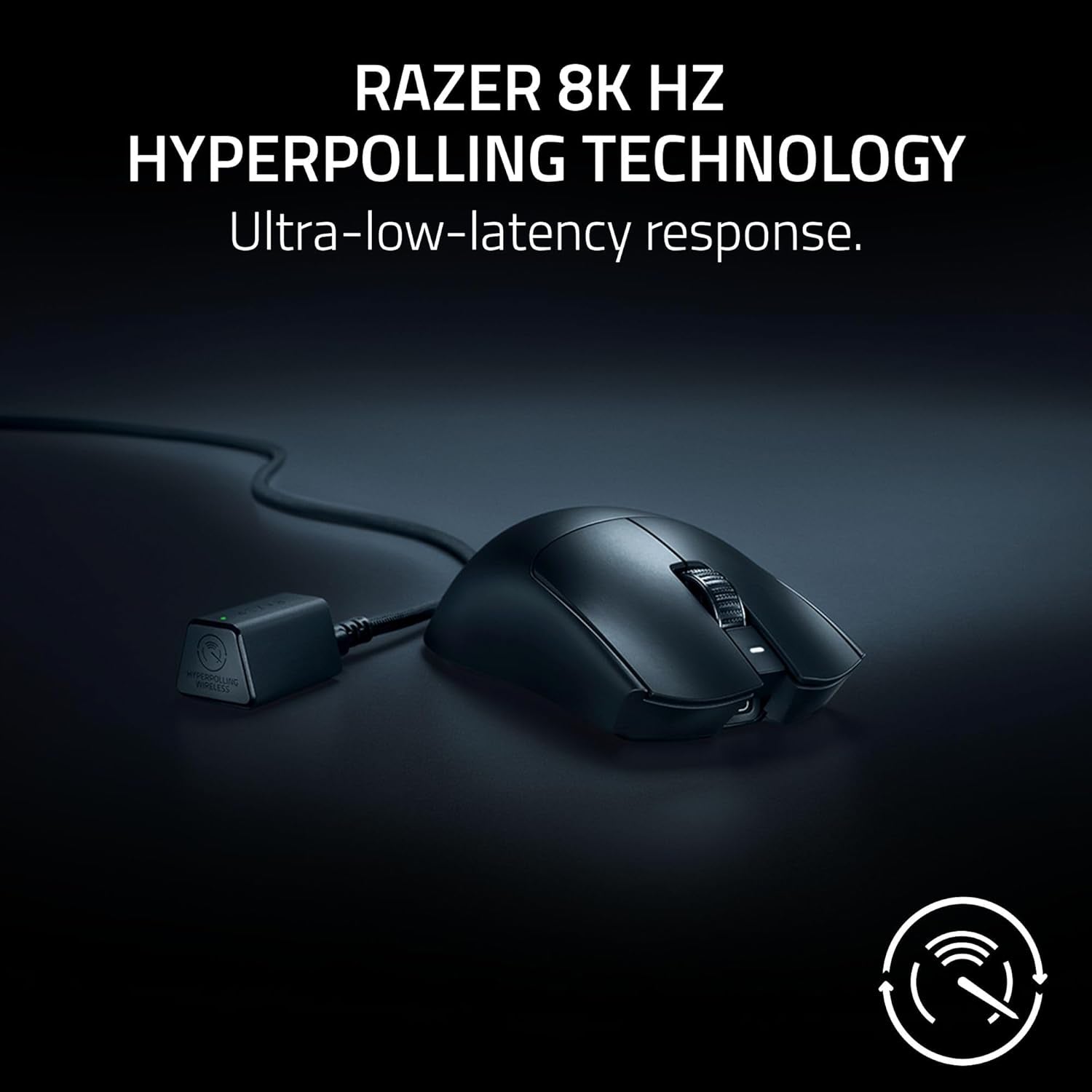 Viper V3 Pro Wireless Esports Gaming Mouse: Symmetrical - 54G Lightweight - 8K Polling - 35K DPI Optical Sensor - Gen3 Optical Switches - 8 Programmable Buttons - 95 Hr Battery - Black