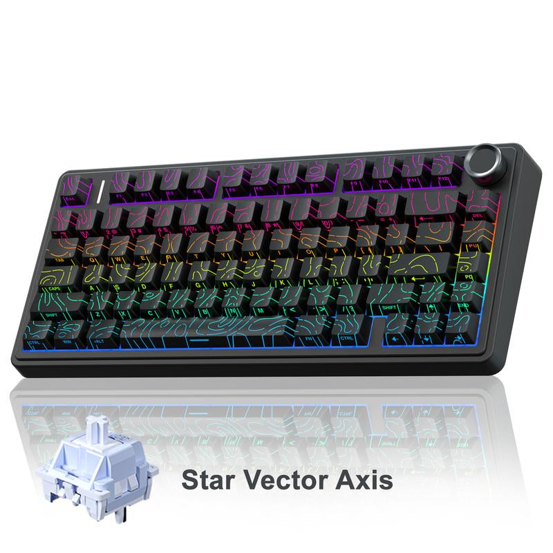 AULA F75 Pro Mechanical Keyboard RGB Backlit 2.4G Wireless Bluetooth Hot-Swappable Gaming Keyboard for Gamers Gaming PC Accessories Gasket Custom Creamy Keyboard Tiktokshopbacktoschool