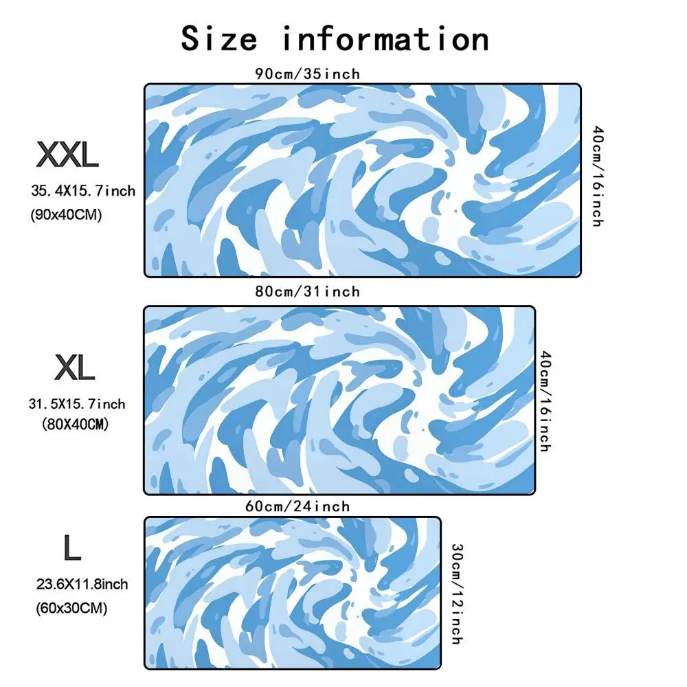 Art Vortex Texture Mouse Pad Computer Laptop Keyboard Pads Office Large Desk Mat Gaming Mousepad Rubber Non-Slip Cushion 900X400