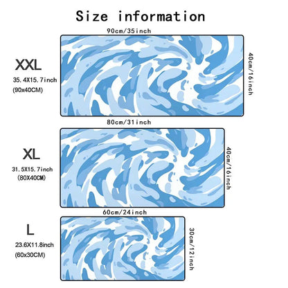 Art Vortex Texture Mouse Pad Computer Laptop Keyboard Pads Office Large Desk Mat Gaming Mousepad Rubber Non-Slip Cushion 900X400