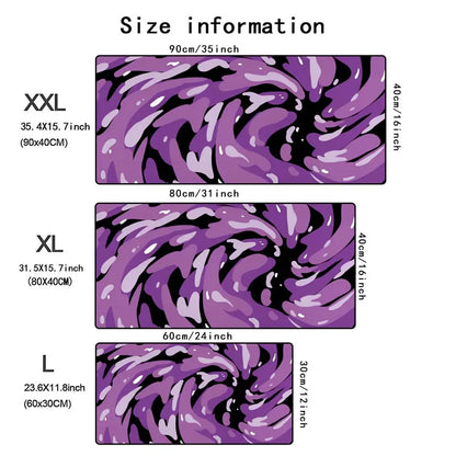 Art Vortex Texture Mouse Pad Computer Laptop Keyboard Pads Office Large Desk Mat Gaming Mousepad Rubber Non-Slip Cushion 900X400
