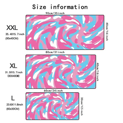 Art Vortex Texture Mouse Pad Computer Laptop Keyboard Pads Office Large Desk Mat Gaming Mousepad Rubber Non-Slip Cushion 900X400