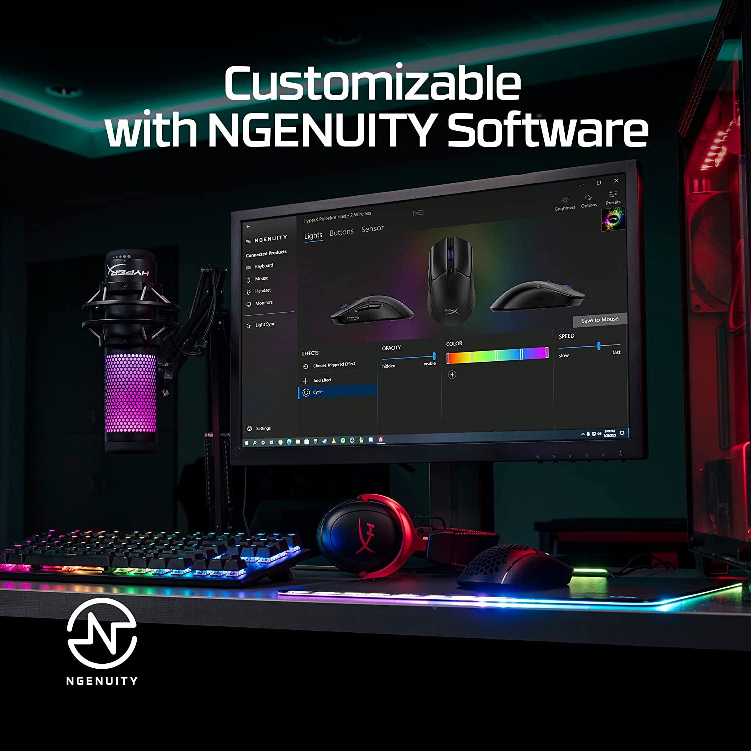 Pulsefire Haste 2 – Wireless Gaming Mouse- Ultra Lightweight, 61G, 100 Hour Battery Life, Dual Wireless Connectivity, Precision Sensor - Black