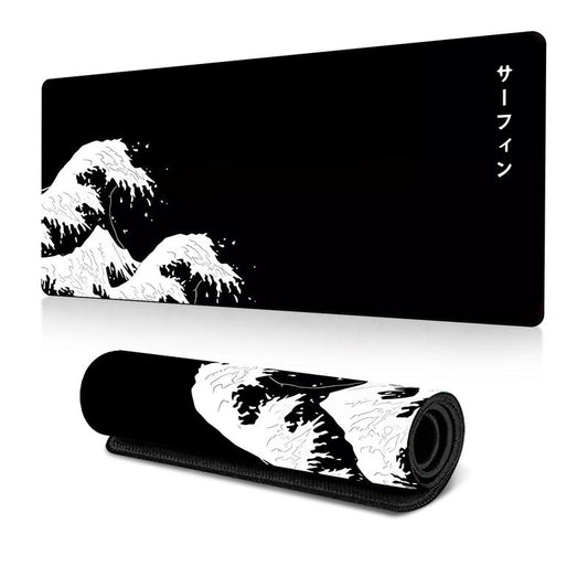 Wave Pattern Mouse Pad, 1 Count Anti-Slip Rubber Base Mouse Pad, Large Gaming Mouse Pad, Office Accessories