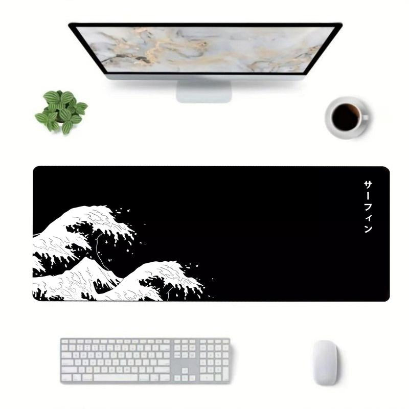 Wave Pattern Mouse Pad, 1 Count Anti-Slip Rubber Base Mouse Pad, Large Gaming Mouse Pad, Office Accessories
